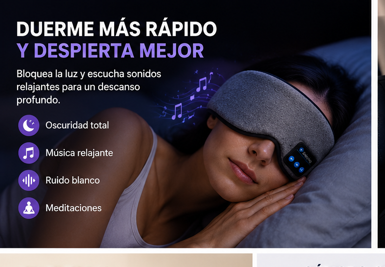 SUEÑOTOTAL™ ANTIFAZ PARA DORMIR CON BLUETOOTH
